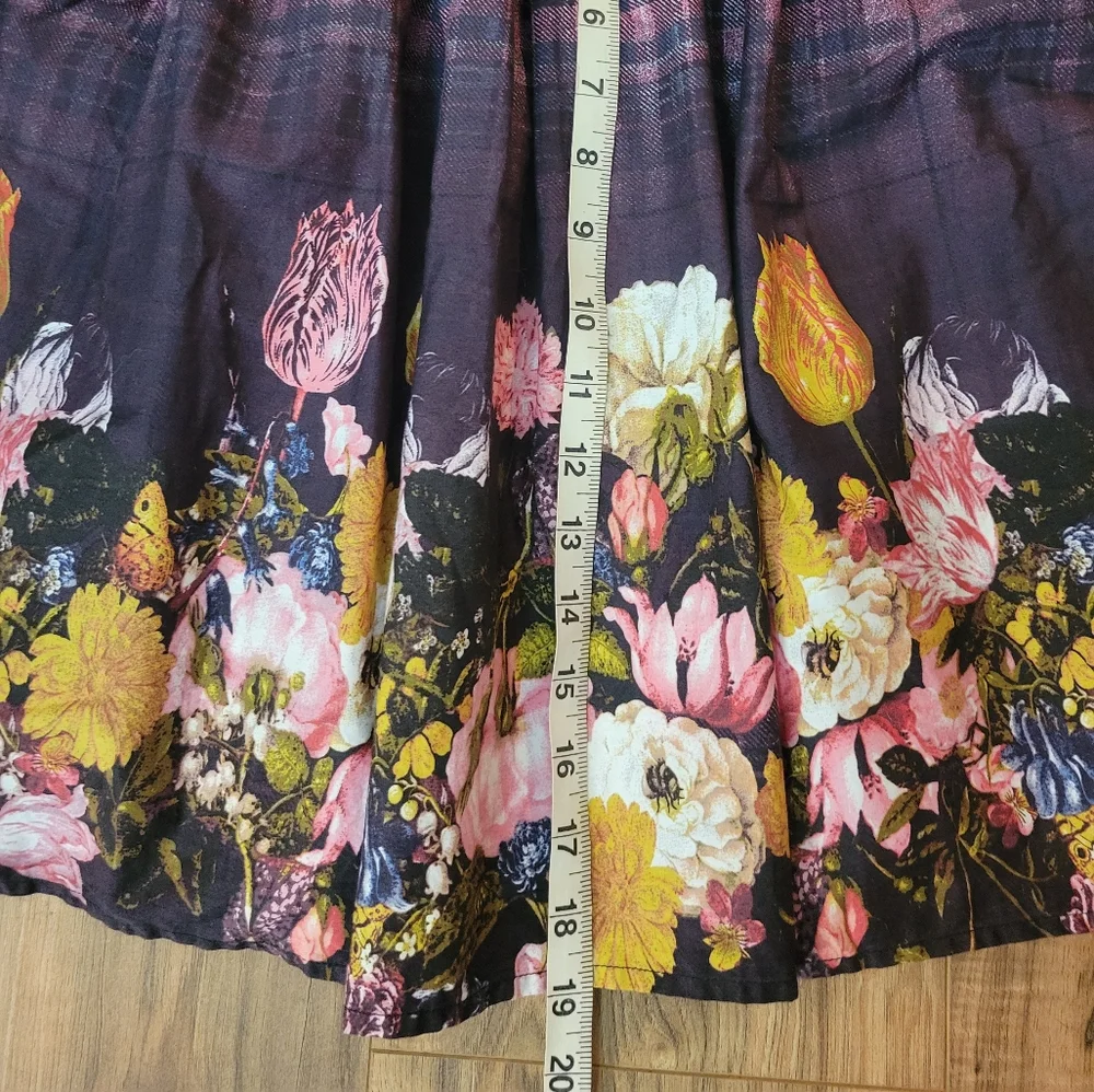 Hell Bunny Plaid & Floral vintage style dress S/XS - Picture 6 of 7